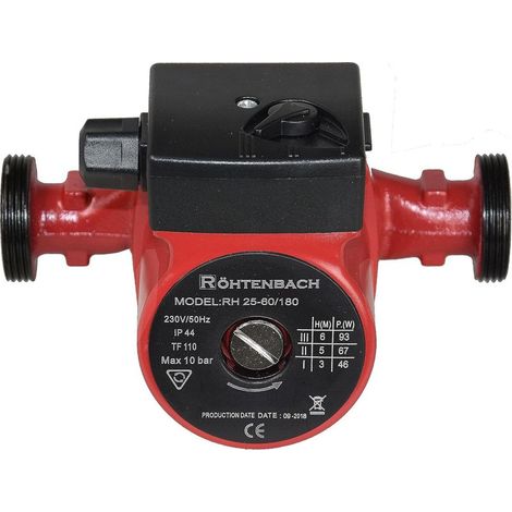 1 - Circulateur de chauffage - Pompe de circulation - 3 vitesses réglables pour système central +2°C à +110°C Gris 18 cm (1/5)