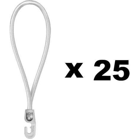 GT Market 25 Stück Gummispanner Planenspanner Spanngummi mit PVC Haken 0,4x25cm grau