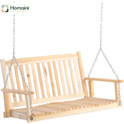 HOMAIRE Gartenschaukel 2 Personen en bois massif pour patio, terrasse et jardin avec design rustique