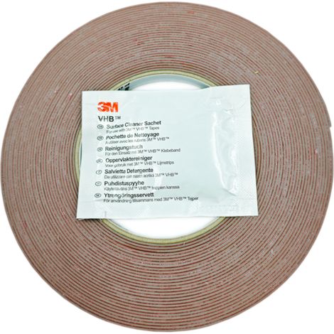 Cinta adhesiva de doble cara 3M VHB con tela, 15 mm × 10 m (1/4)