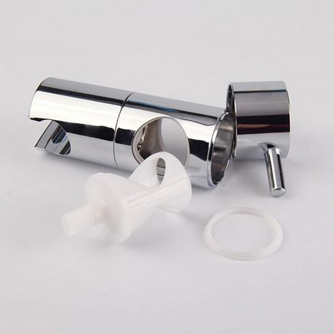 Support de pommeau de douche Marhynchus, fixation coulissante et pivotante à 360° pour salle de bain, en ABS chromé poli, compatible avec les barres de 19, 20, 22, 24 et 25 mm (1 pièce) (1/5)