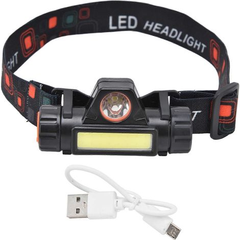 Lampe frontale multifonction COB rechargeable par USB, étanche, rechargeable, idéale pour le cyclisme, les aventures et le camping en plein air. (1/4)