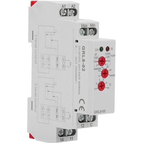 Relais de contrôle de niveau de liquide GRL8-02 10A AC/DC 24V-240V (1/5)