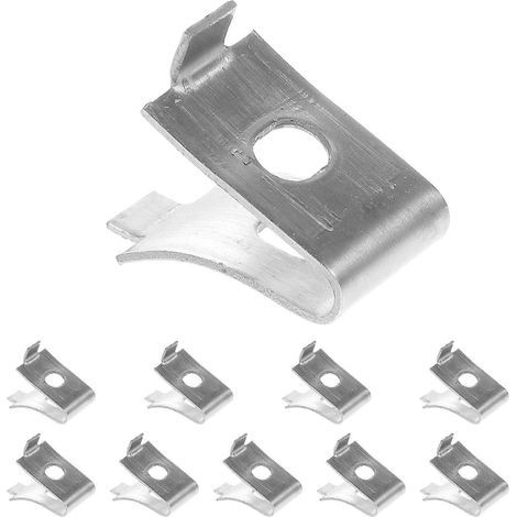 10 clips de fixation pour étagères, supports d'étagères en acier inoxydable, chevilles de support d'étagère pilastre-2.30X2.00X1.50CM-Silver (1/4)