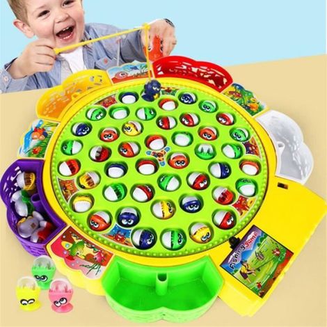 Piscine De Pêche Rotative - Jouet Éducatif Musical Pour Enfants - Jeu Dextérité Extérieur - 45 Pièces (1/5)