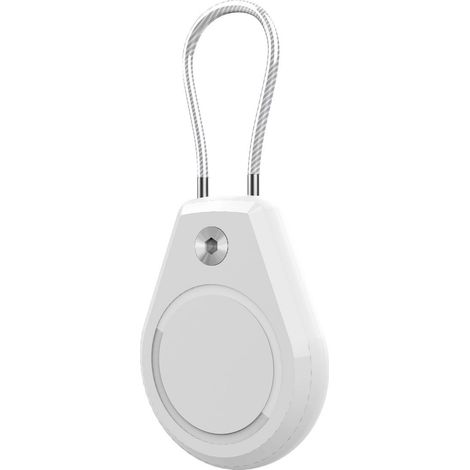Funda para Apple AirTag, resistente al agua, con cable de acero - Blanca