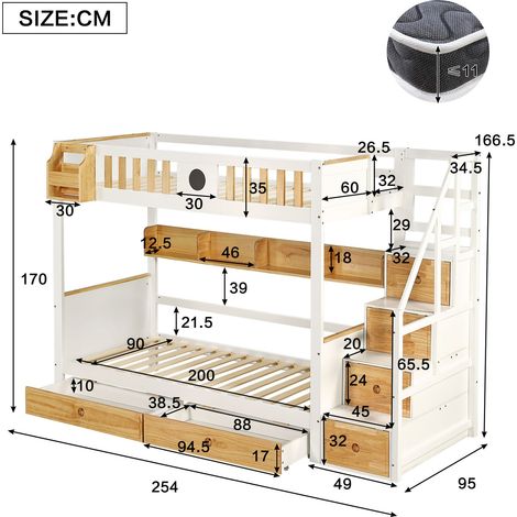 Couchtisch aus Holz in Weiß 254 x 95 x 170 cm HOMAIRE (1/5)