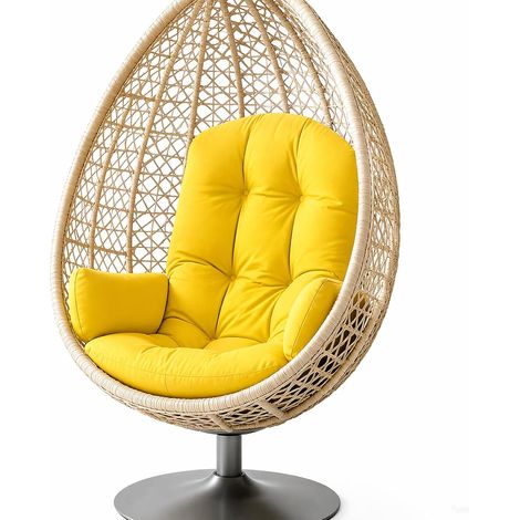 Coussin de fauteuil suspendu extérieur, imperméable, épais, rembourré - Coussin de siège pour fauteuil suspendu avec forme ronde et fixation - Coussin pour chaise d'œuf papasan, balcon (1/5)