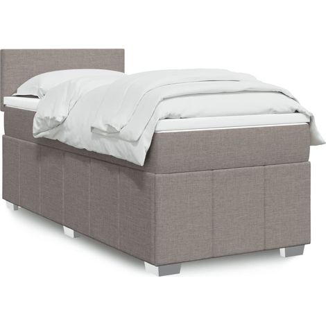 Boxspringbett mit Matratze Taupe 80x200 cm Stoff