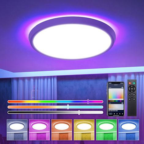 BlitzWolf BW-CLT1 LED plafonnier intelligent avec lumière principale et lumière d'ambiance rvb 2700-6500K température réglable APP télécommande Fantablau