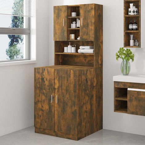 Armoire de machine à laver Chêne fumé Bois d’ingénierie (1/5)