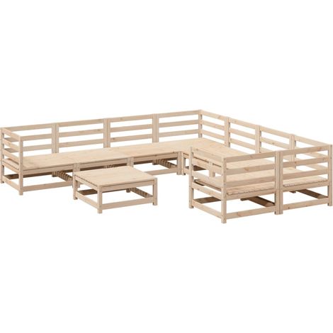 Maison Exclusive - 9-tlg. Garten-Sofagarnitur Massivholz Kiefer