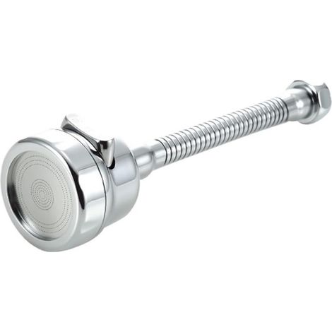 Robinet de cuisine évier minimalist avec douchette extensible dual spray/saveur H2O intégré aération 2 modes soft/foaming installation facile single handle 60 cm chrome ABS brass (1/5)