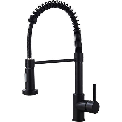 Robinet extractible rotatif – Acier inoxydable – Mixte chaud/froid – Ressort – Bec haut – Design moderne pour évier cuisine (1/5)