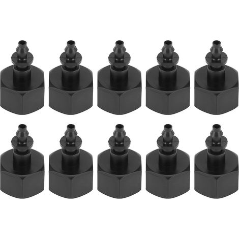 10er-Packung G 1/2" 6,5 mm Schlauchverbinder (Innengewinde) – Passend für 4/7"-Gartenschläuche – Bewässerungsarmaturen – Schwarz (1/5)