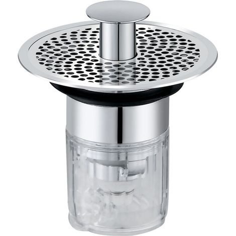 Bonde Lavabo Universel, Bouchon de Lavabo Pop-Up, Bonde de Lavabo avec crépine Anti-colmatage, Bouchon Lavabo Universel avec Valve à Eau magnétique 34-38mm