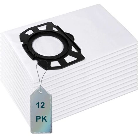 KFI 487 Lot de 12 sacs d'aspirateur compatibles avec Kärcher WD4 WD5 WD6 P WD5P WD6P Premium 2.863-006.0 MV4 MV5 MV6 (1/4)
