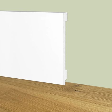 84ml bancale di Battiscopa Zoccolino BIANCO Squadrato passacavo 150x15x2000mm in POLIMERI - Polistrutturato