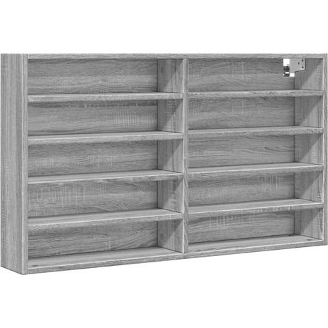 Vitrinenschrank Grau Sonoma 100x15x58 cm Holzwerkstoff vidaXL (1/5)