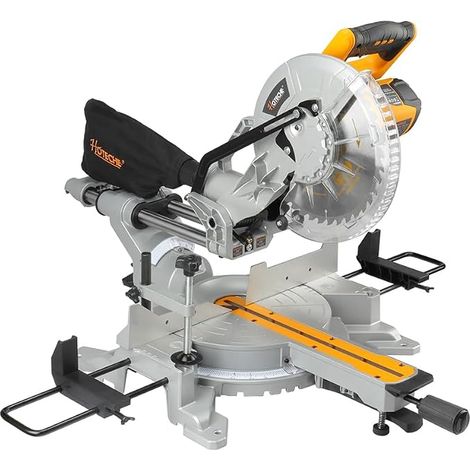 Scie à onglet 255 mm avec laser 2000 W 220-240 V 50/60 Hz 5000 tr/min pour des coupes précises 315 x 90 mm à 0° 215 x 90 mm à 45° Lame de scie TCT 40T avec accessoires (1/5)