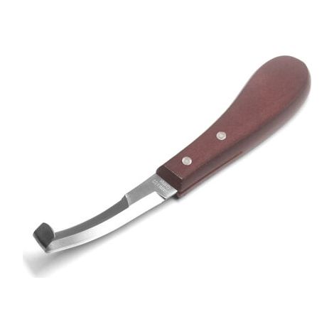 BUNTHAUS Outil de Coupe de Sabot pour Cheval, Couteau à Sabot en Acier Inoxydable Manche en Bois de Caoutchouc, Couteau à Sabot Double Tranchant Lame Double Face Main Droite (1/4)