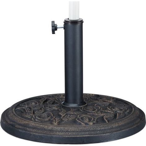 Pied de parasol noir avec motif de roses (1/5)