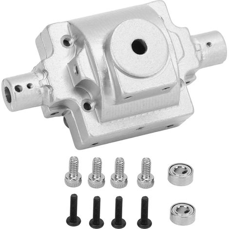 Pièce de mise à niveau pour voiture RC avec boîte de vitesses avant et arrière en alliage d'aluminium pour HBX 1/24 2098B, voiture tout-terrain, argent (1/5)