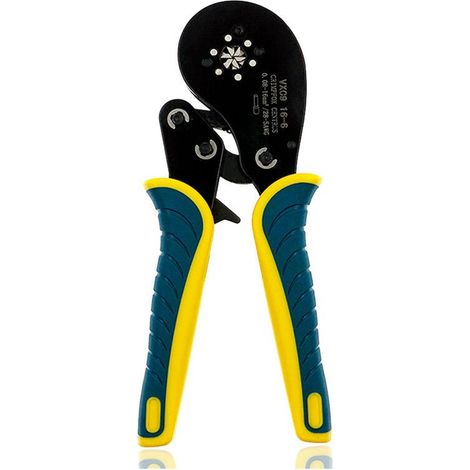 Crimpzange für Rohre und Kabelschuhe, Crimpkapazität 0,08 - 16 mm, 2 Stück, gelb, grün