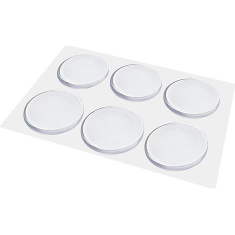 Wall-mounted door stop, set of 6 transparent silicone adhesive door stops with a strong stop for closet, kitchen, bathroom, and office doors. (1/5)