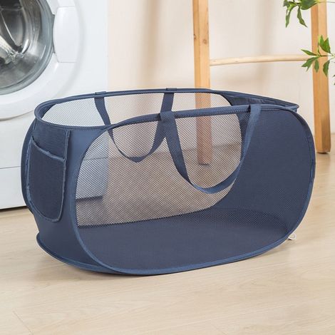 Panier à linge pliable et durable - Panier à linge pop-up en filet avec poches pratiques - Panier à linge pliable avec poignées renforcées - Convient pour la buanderie, la salle de bain, la chambre d' (1/5)