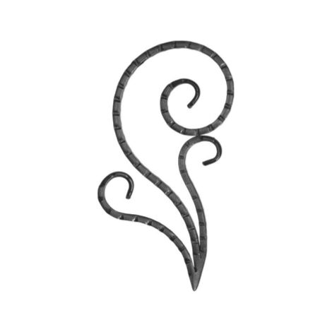 Riccio triplo martellato e saldato- Altezza 220mm Larghezza 110mm Piatto 14x6mm - Ferro battuto - Saldatura