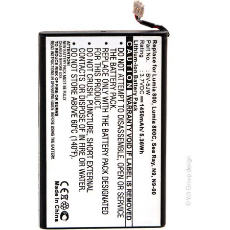 NX - Batterie téléphone, smartphone, GSM pour Nokia 3.7V 1450mAh - BV-5JW (1/5)