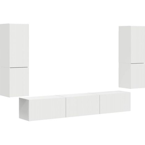 Maison Exclusive - TV-Schrankset Wandmontiert 4 pcs Weiß Holzwerk