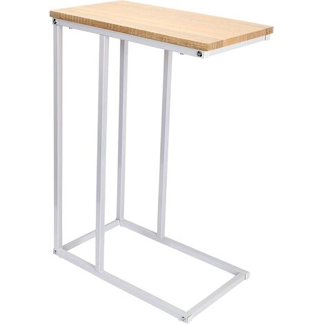 WOLTU Tavolino Laterale da Salotto Tavolo da Caffè Consolle da Divano Salotto Legno+bianco (1/7)