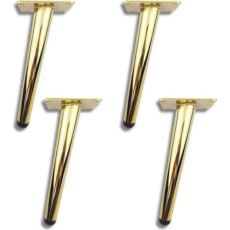 Pieds de meubles en métal, de 25 cm de long, de forme fuselée, adaptés aux canapés, tables, armoires, etc., durables, robustes et fiables. (1/5)
