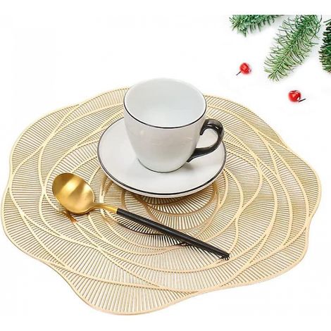 BEBUSINGOTO Lot de 6 sets de table lavables en Pvc, ronds en vinyle, noël, mariage, dîner, Restaurant, hôtel, 6 pièces (1/5)