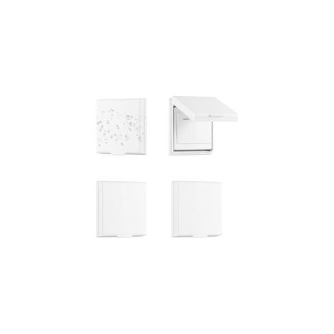 4 Pièces Autocollant Cache Interrupteur Mural, Type 86 Réversible Cache Prise Murale Étanche, Cache Prise Electrique pour Salle de Bain, Chambres, Cuisine, Extérieur, Blanc