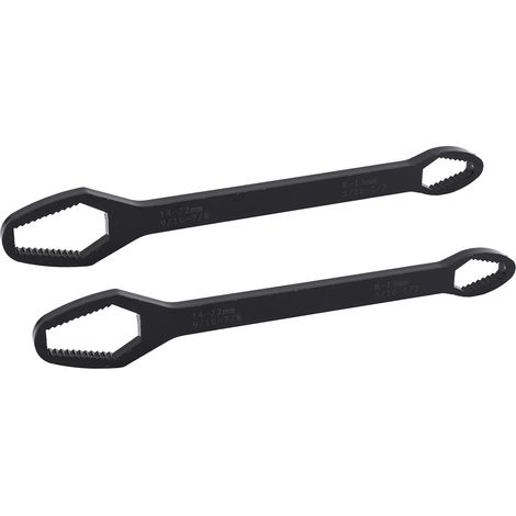 260 mm Universal-Multifunktions-Schraubenschlüssel aus legiertem Stahl, verstellbar, selbstsichernd, doppelseitig, 2er-Set, schwarz, für Wartungszwecke (1/5)