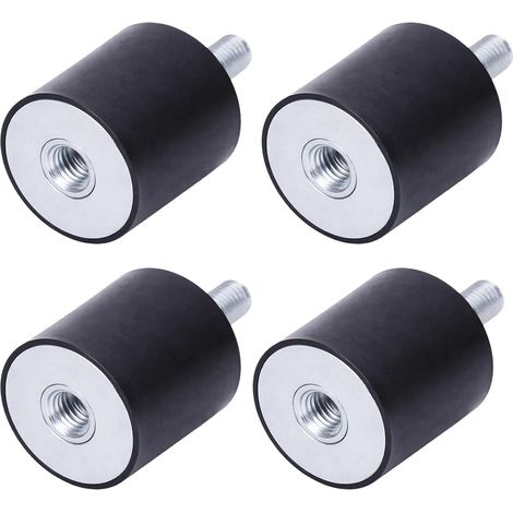 4 Pieces Silent Block M6 Shock Absorber Anti Vibration Silenbloc Rubber, Metal Blocks, Rubber Mounts, for Car, Boat, Air Compressor (M6 x 28.20 x 15) (1/5)
