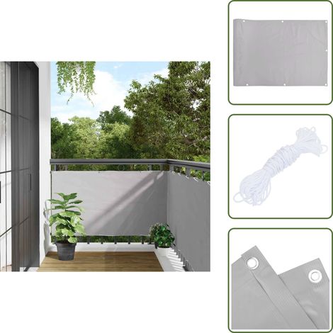 The Living Store Écran d'intimité de balcon gris 400x120 cm PVC - Brise Vue Balcon - Ecran D'intimité - Cloture Pliable - Protection Solaire - Décoration Terrasse