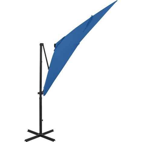 Maison Exclusive - Ampelschirm mit LED-Beleuchtung 250 cm Azurbla