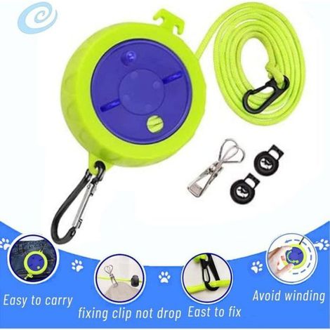 Corde À Linge Rétractable - 10 M - Pour Camping Et Voyage - Vert - 1 Pièce (1/5)