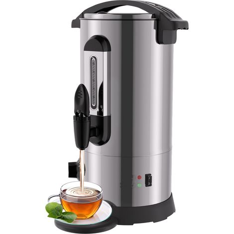 TolleTour Glühweinkocher 10 L Edelstahl Silber, 1500 W, 30–110 °C, Zapfhahn und 10 Pappbecher (1/5)