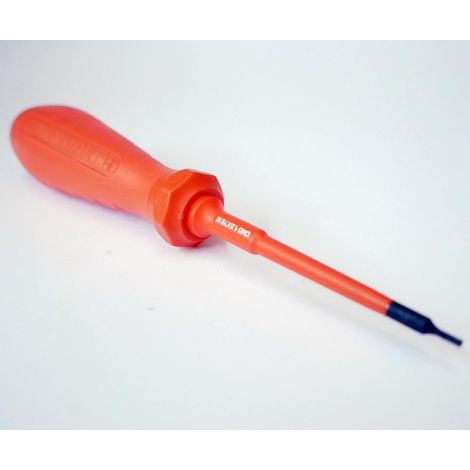 Tournevis 6 Pans 1.5x75mm isolé 1000V orange lame décolletée pour vis creuses DERANCOURT