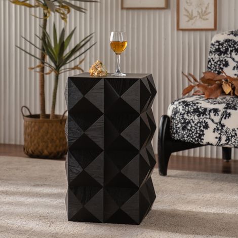 Tavolo laterale vintage in legno e MDF nero OKMYHOME (1/5)