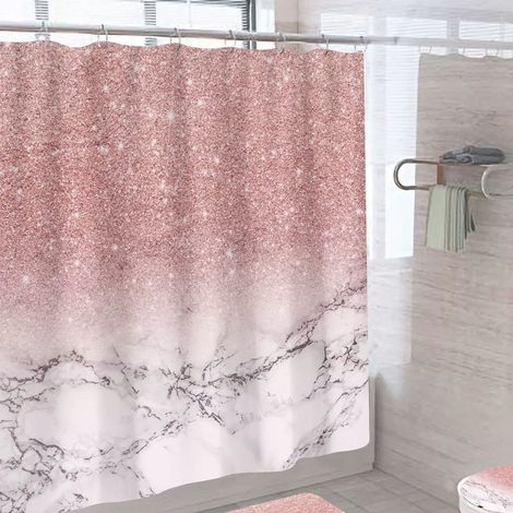 Rideau de Douche 180x200, Douche Gris et Blanc Aspect marbré Rideau de Baignoire Abstrait Moderne Luxe Art imperméable Polyester Tissu Rideau de Bain