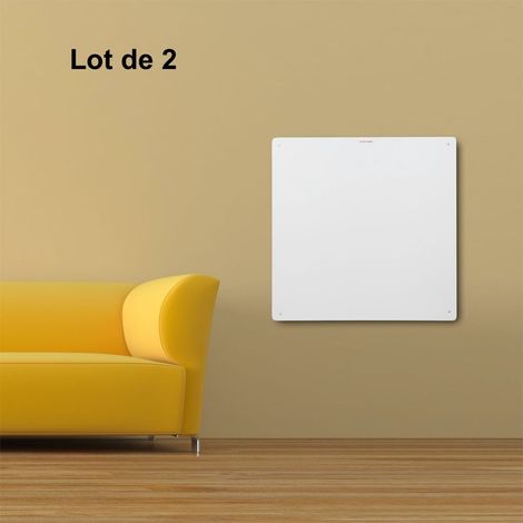 Lot de 2 : Convecteur Panneau Chauffage électrique 60X60 cm mural 425W (1/5)