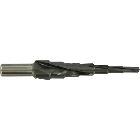 Tivoly • Foret conique étagé HSS XL -Revêtu TiAlN -Shock serie -Hélicoïdal -TSP -Queue 3 méplats (Boite brochable) / ØMin/Max : 5/16 (1/4)