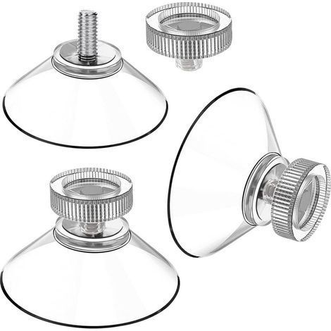 Lot de 25 ventouses diamètre 40 mm M4 - Boutons d'aspiration transparents avec écrou moleté (1/5)