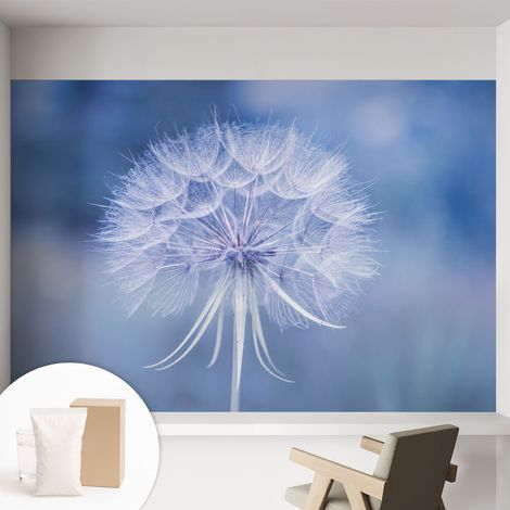 Papier peint intissé avec imprimé pour décoration intérieure pour rénovation a motif - Colle incluse gratuite Délice bleu 152x104 cm (1/5)